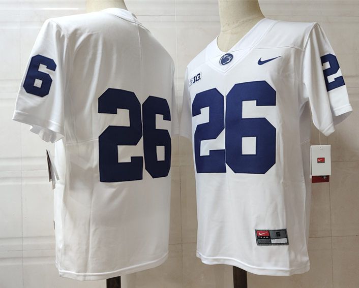 Men Penn State Natty Lions #26 No Name White Nike 2025 NCAA Jersey